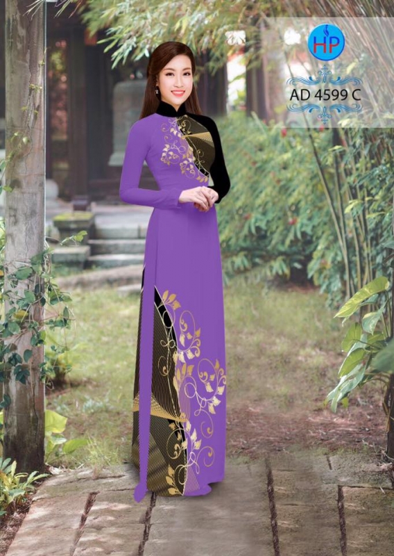 Vải áo dài hoa trên dưới