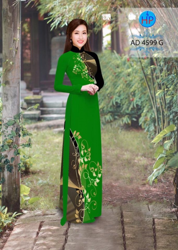 Vải áo dài hoa trên dưới