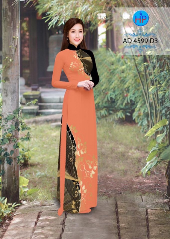 Vải áo dài hoa trên dưới