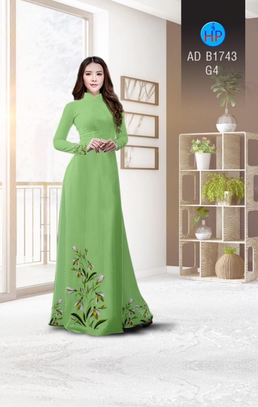 Vải áo dài hoa tà dưới