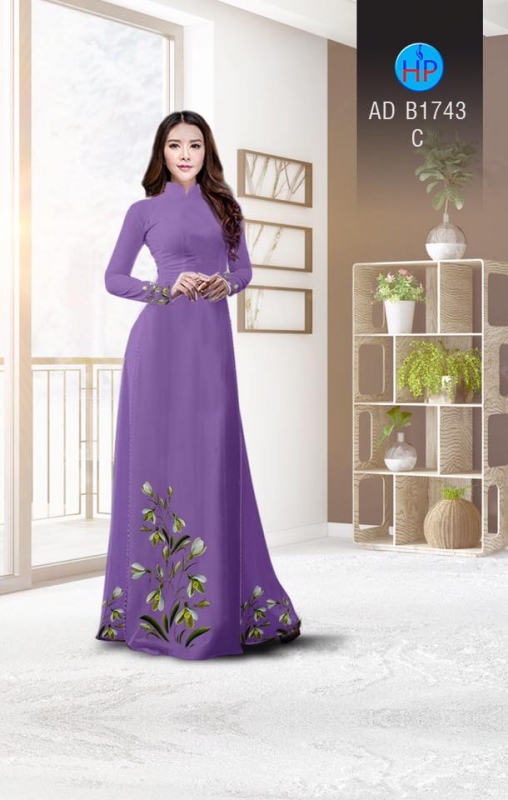 Vải áo dài hoa tà dưới