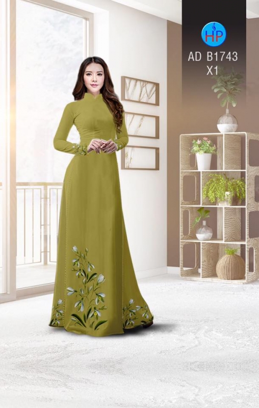 Vải áo dài hoa tà dưới