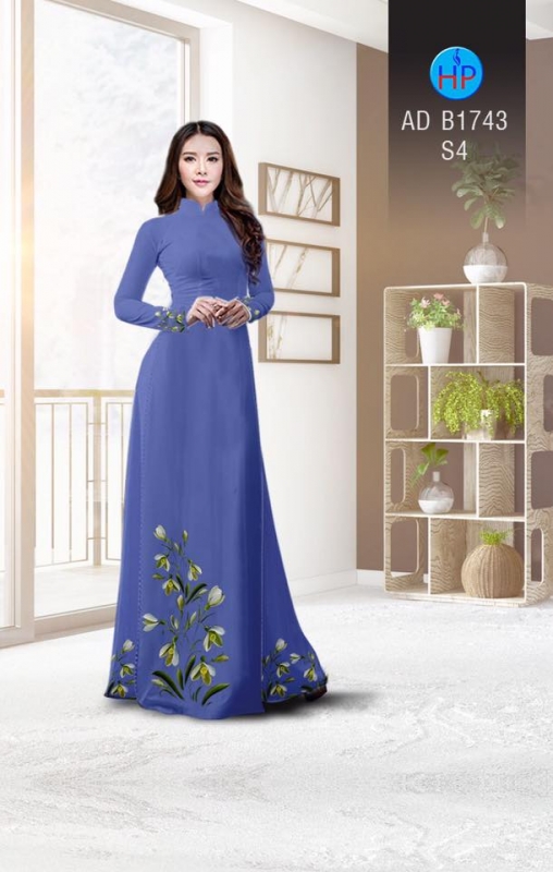Vải áo dài hoa tà dưới