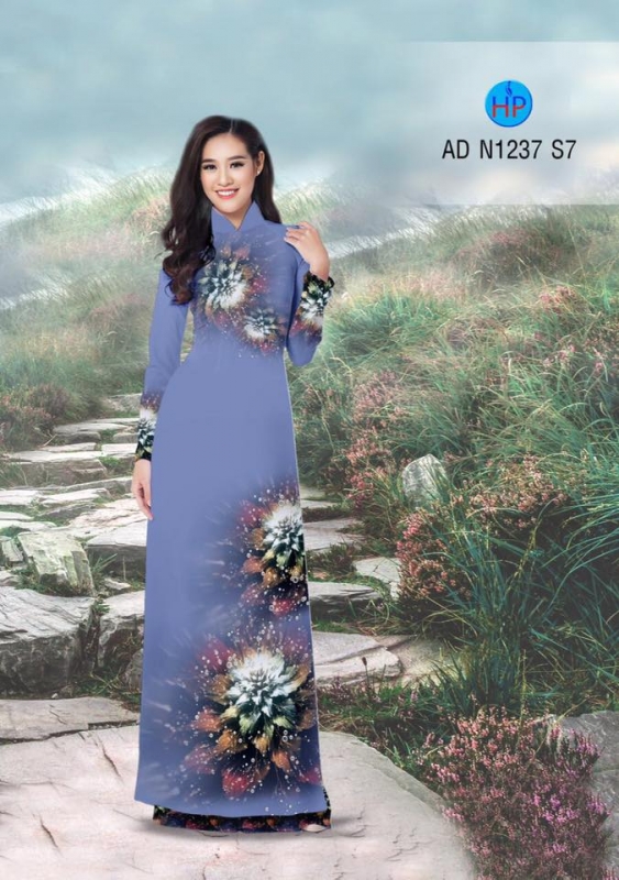 Vải áo dài hoa 3D