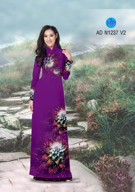 Vải áo dài hoa 3D