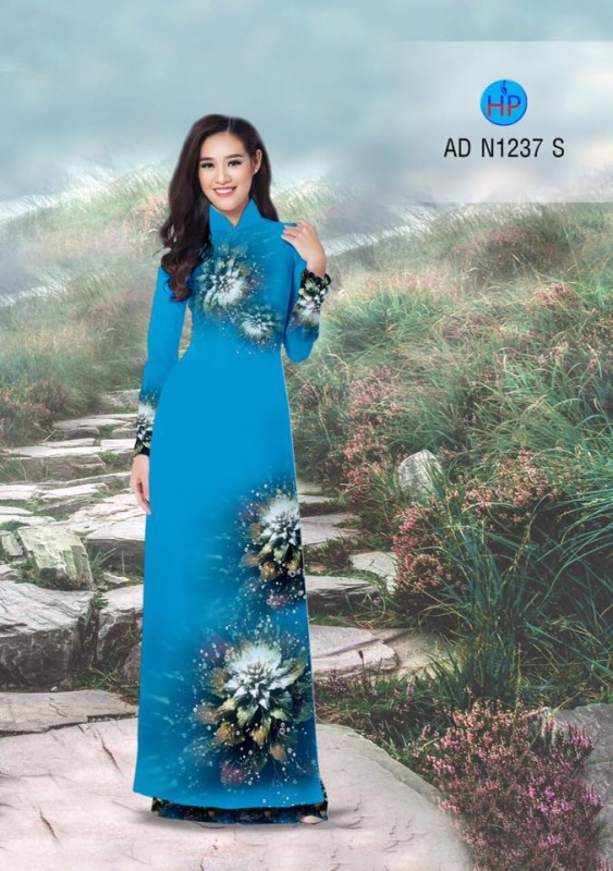 Vải áo dài hoa 3D