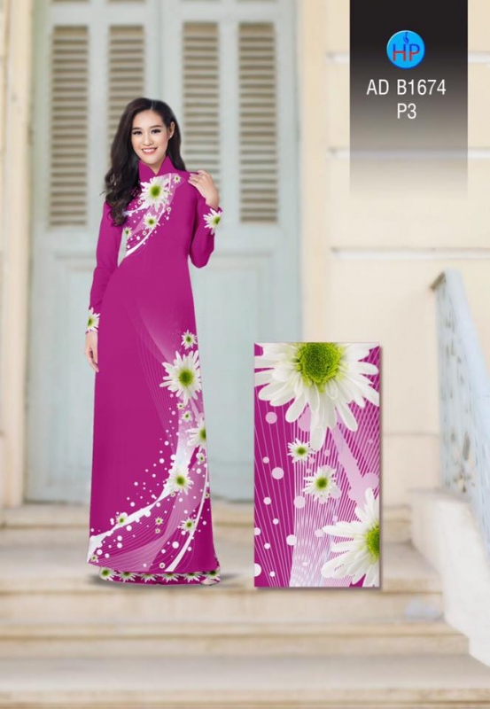 Vải áo dài hoa Cúc
