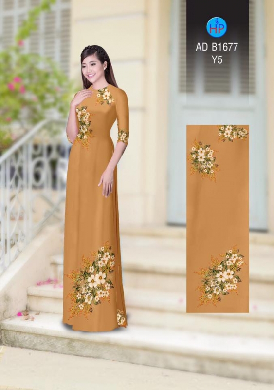 Vải áo dài hoa chùm trên dưới