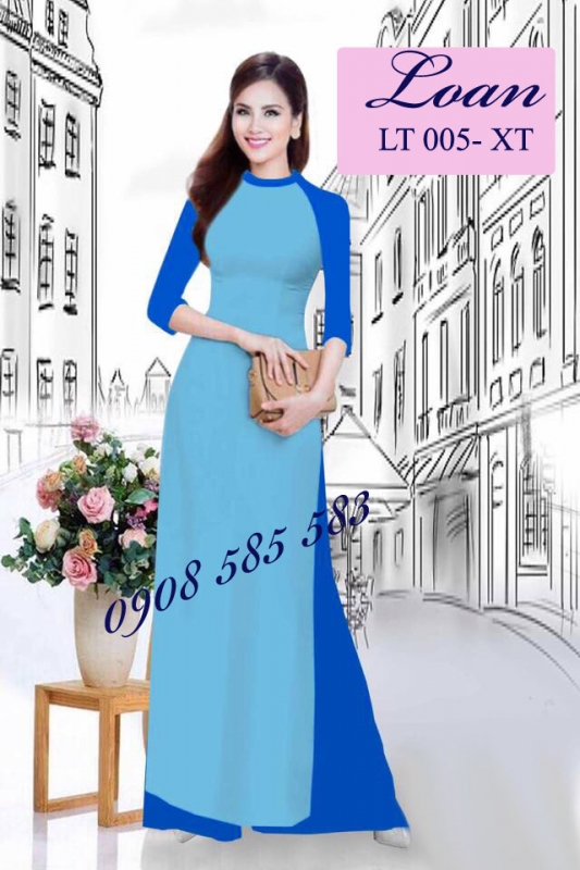 Vải áo dài lụa trơn phối màu