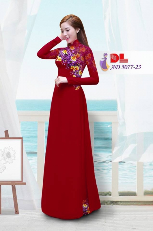Vải áo dài hoa nhí
