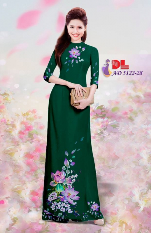 Vải áo dài hoa sen