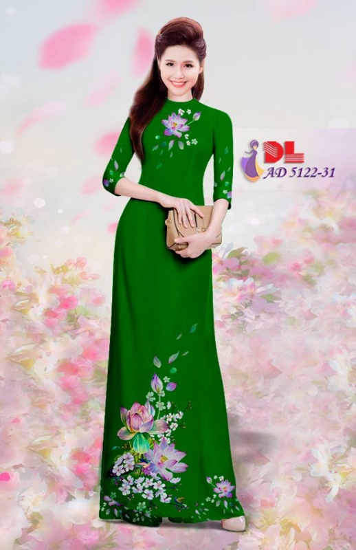 Vải áo dài hoa sen