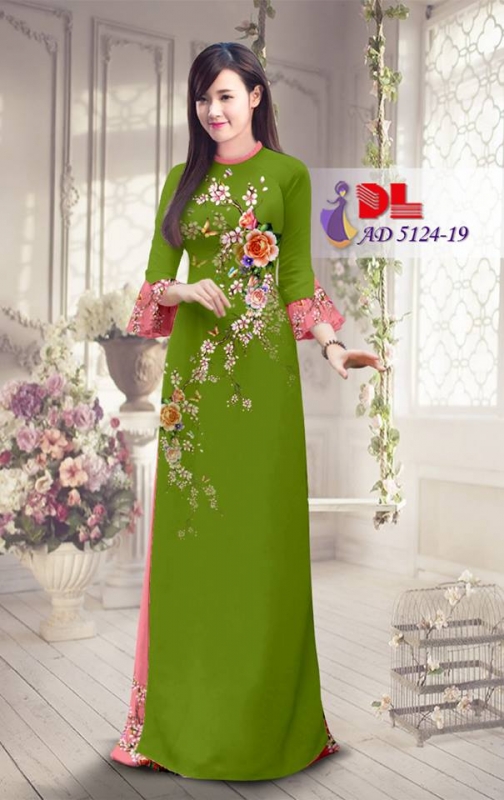 Vải áo dài cành hoa hồng