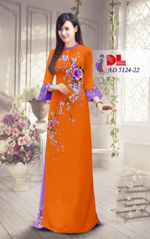 Vải áo dài cành hoa hồng