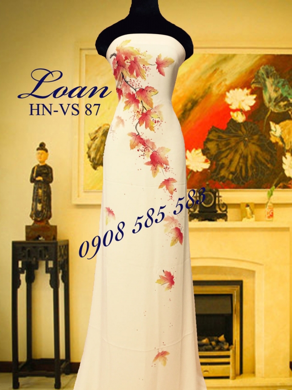 Vải áo dài lá mùa thu