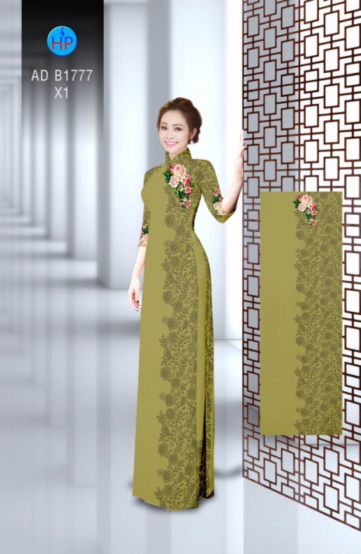 Vải áo dài hoa văn chạy dọc
