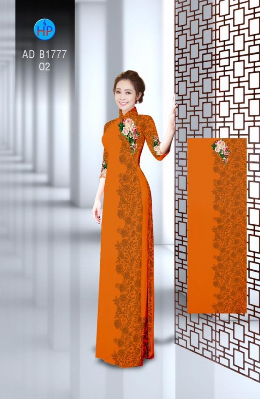 Vải áo dài hoa văn chạy dọc