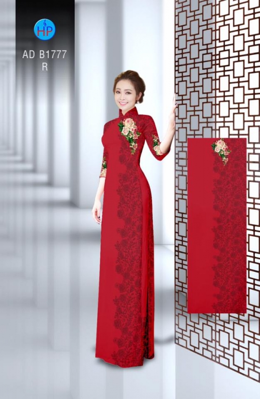 Vải áo dài hoa văn chạy dọc