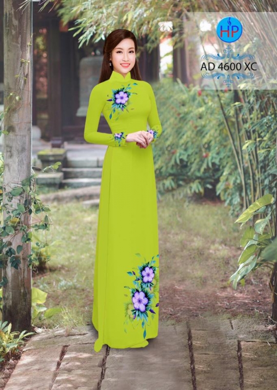 Vải áo dài hoa 3D