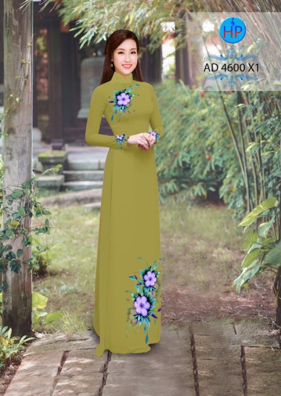 Vải áo dài hoa 3D