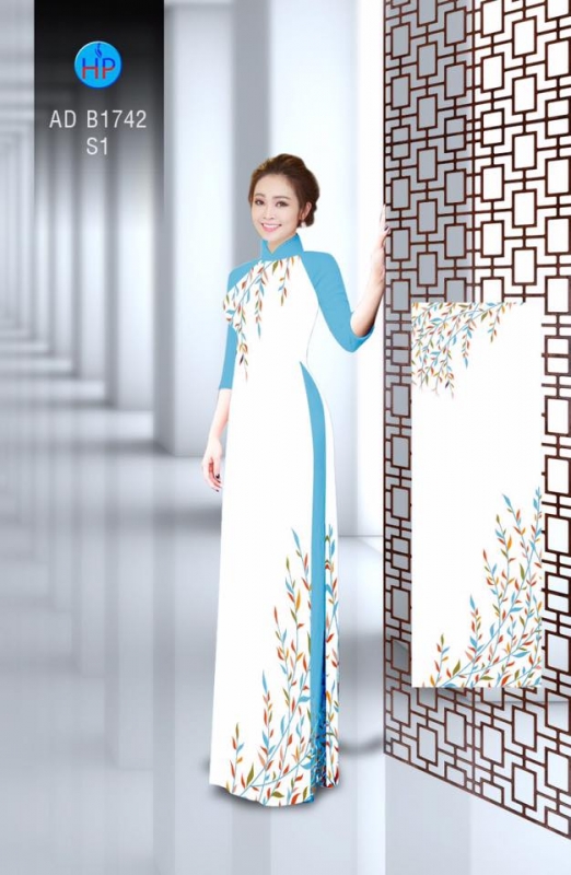 Vải áo dài cành hoa nhỏ