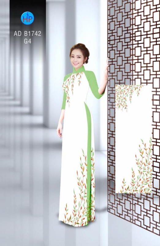 Vải áo dài cành hoa nhỏ