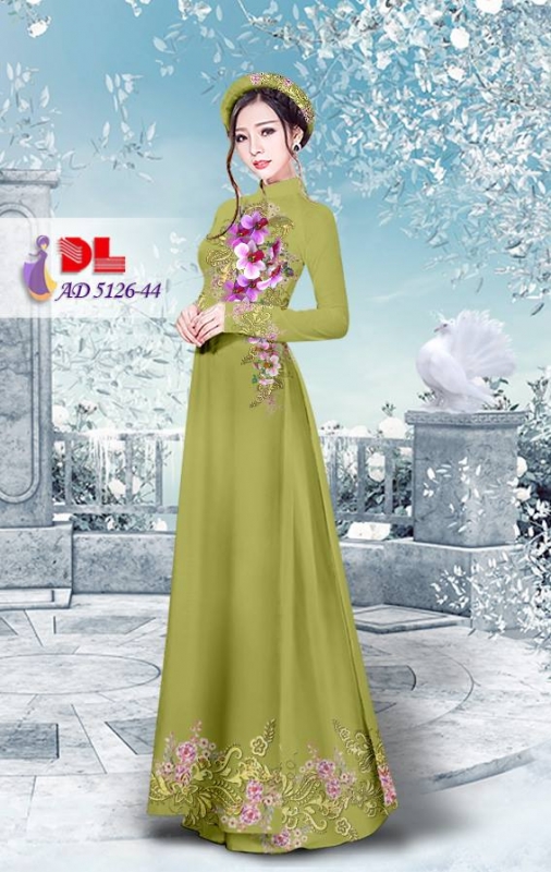 Vải áo dài hoa trên dưới