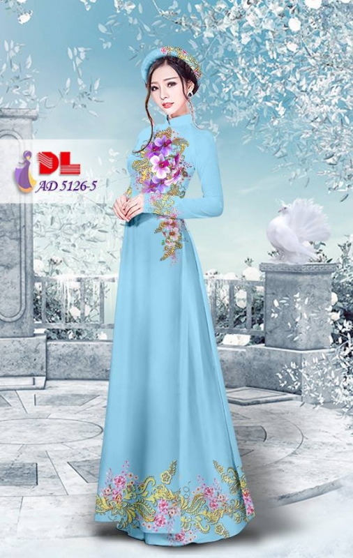 Vải áo dài hoa trên dưới Vải áo dài hoa trên dưới