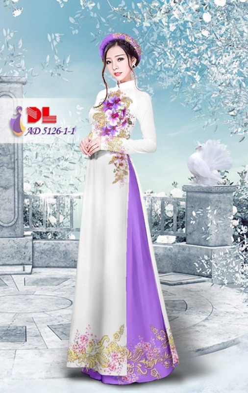 Vải áo dài hoa trên dưới Vải áo dài hoa trên dưới