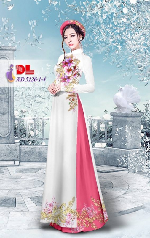 Vải áo dài hoa trên dưới Vải áo dài hoa trên dưới