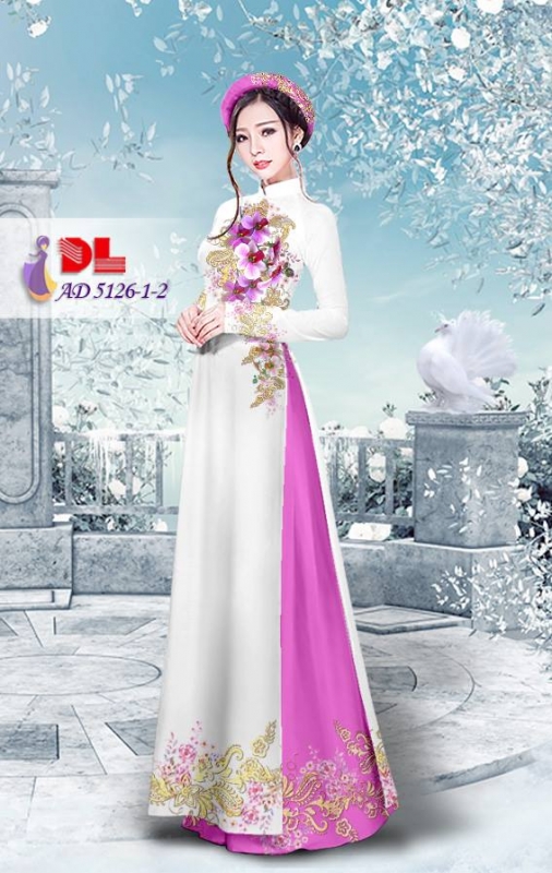 Vải áo dài hoa trên dưới Vải áo dài hoa trên dưới