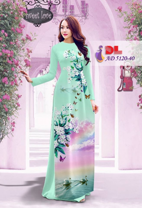 Vải áo dài hoa và cảnh