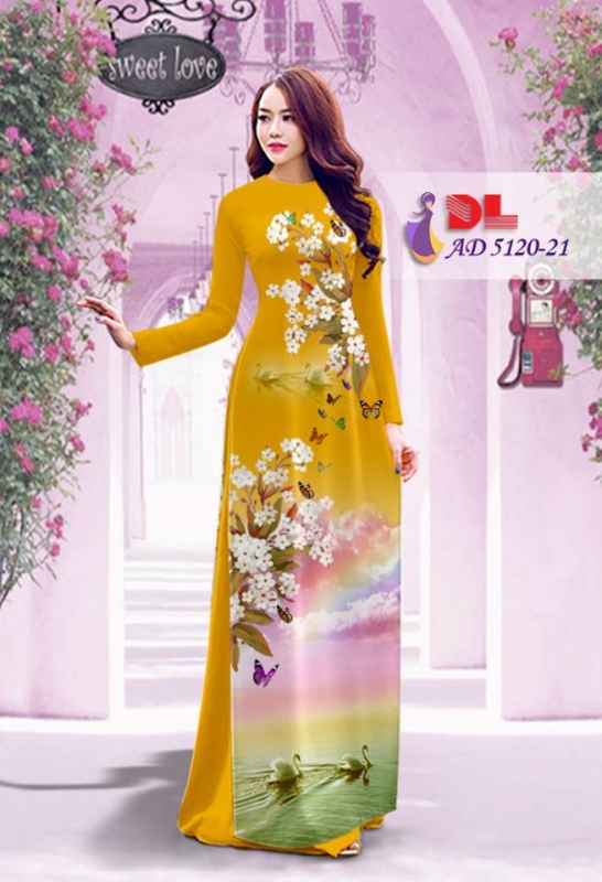 Vải áo dài hoa và cảnh