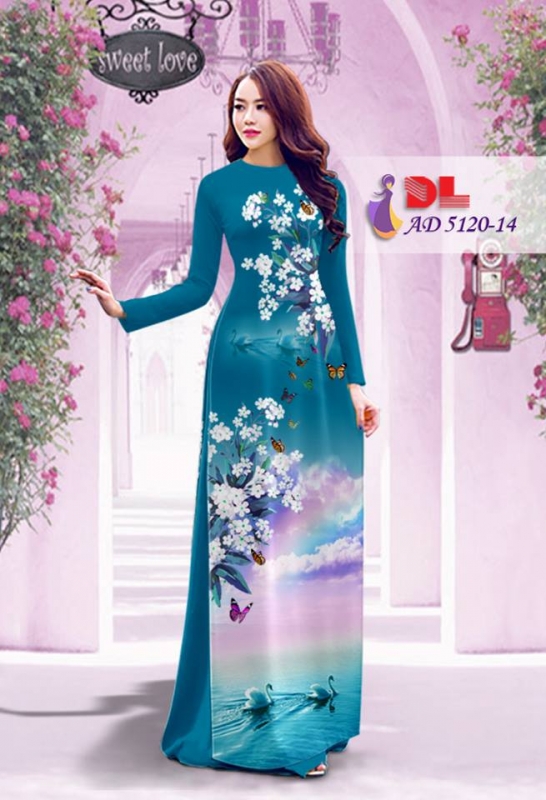 Vải áo dài hoa và cảnh