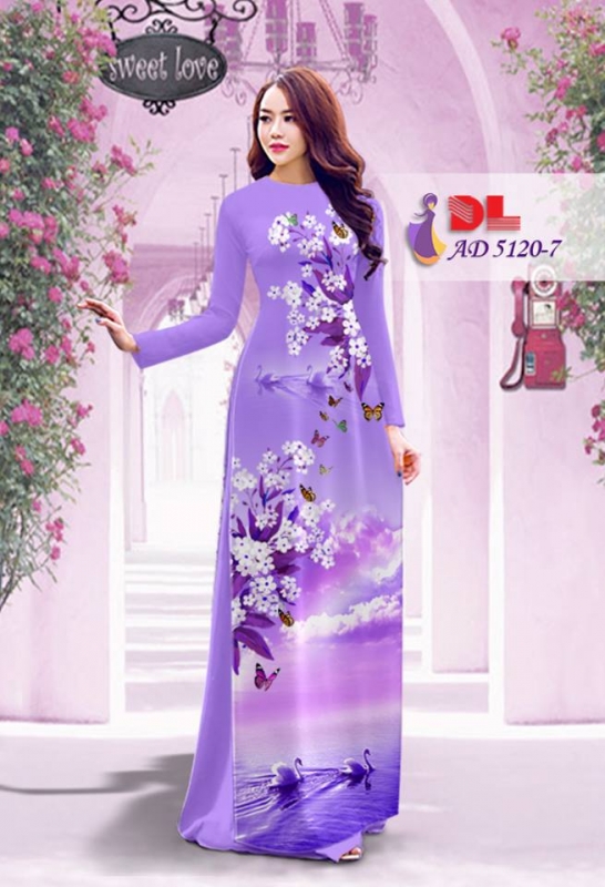 Vải áo dài hoa và cảnh
