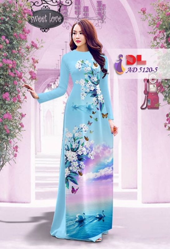 Vải áo dài hoa và cảnh
