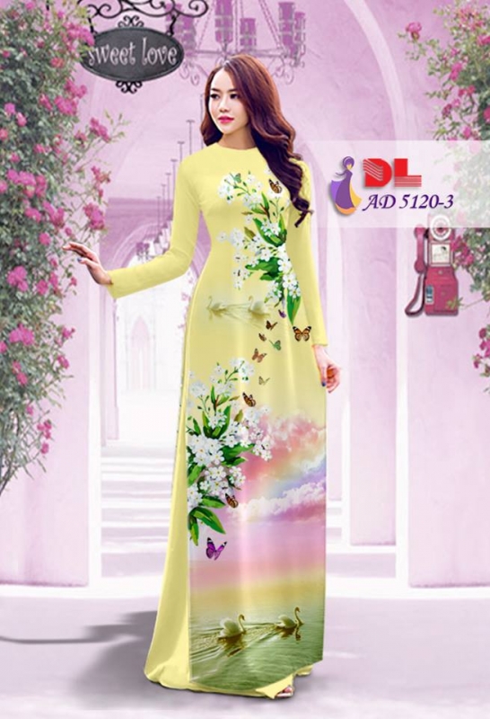 Vải áo dài hoa và cảnh