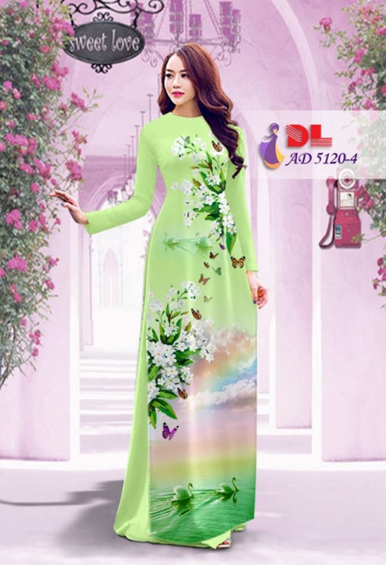 Vải áo dài hoa và cảnh