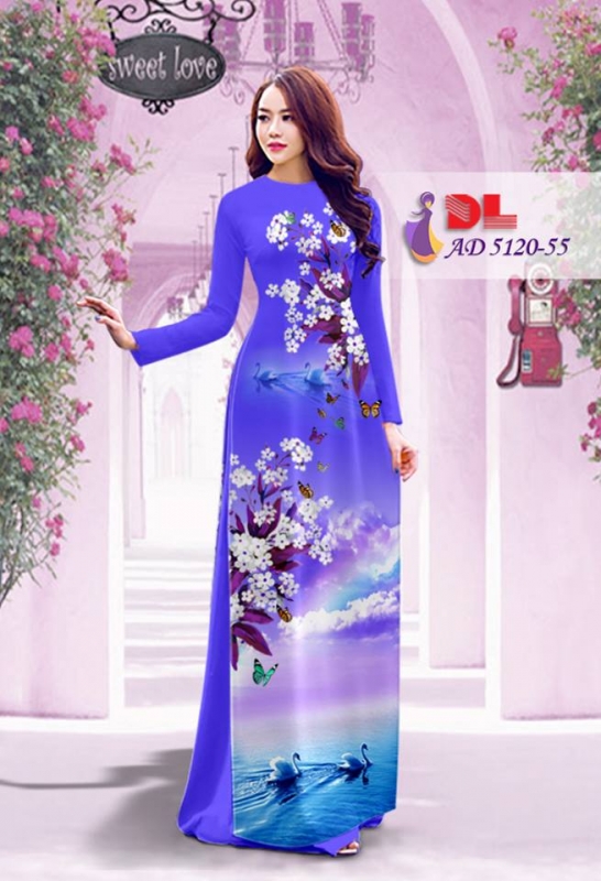 Vải áo dài hoa và cảnh