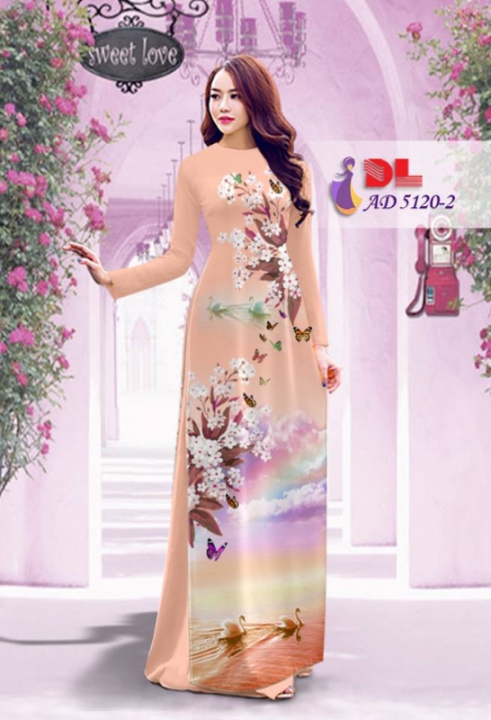 Vải áo dài hoa và cảnh