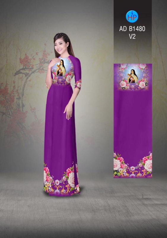 Vải áo dài hình thánh Teresa Vải áo dài hình thánh Teresa