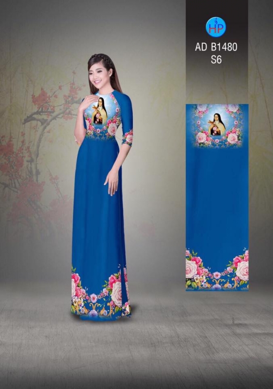 Vải áo dài hình thánh Teresa Vải áo dài hình thánh Teresa
