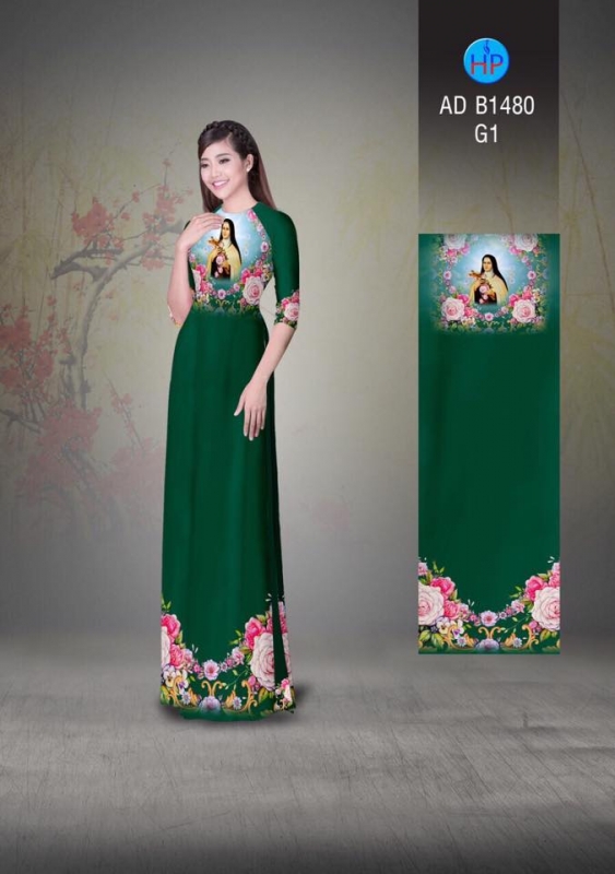 Vải áo dài hình thánh Teresa Vải áo dài hình thánh Teresa