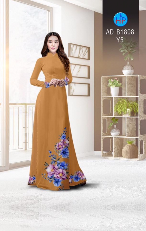 Vải áo dài hoa 3D