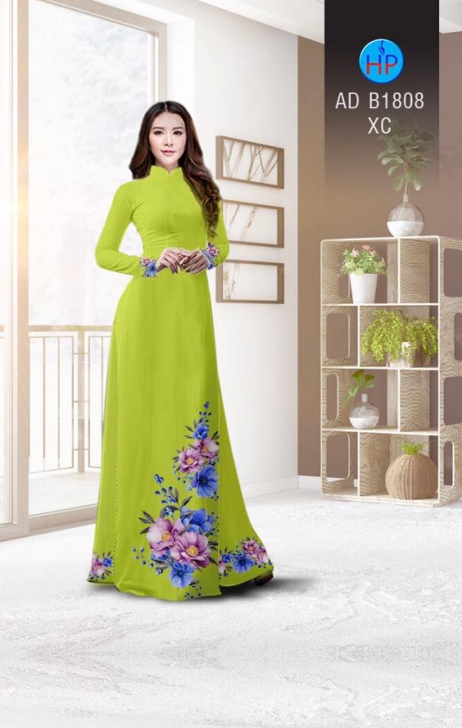 Vải áo dài hoa 3D