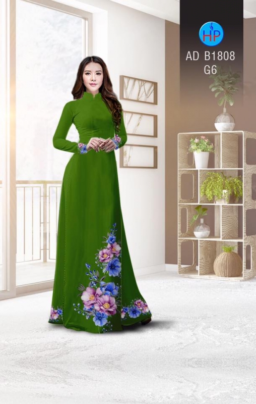 Vải áo dài hoa 3D