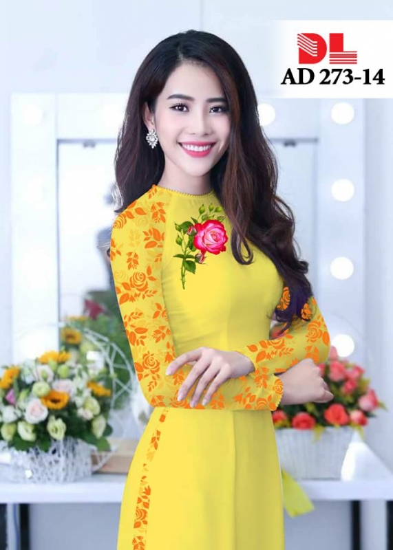 Vải áo dài hoa hồng