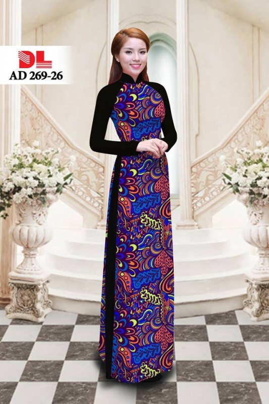 Vải áo dài hoa văn toàn thân