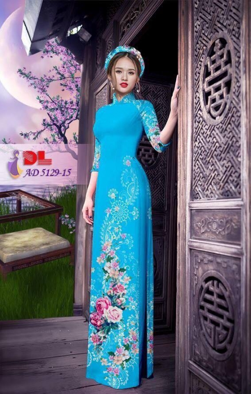 Vải áo dài hoa hồng dây