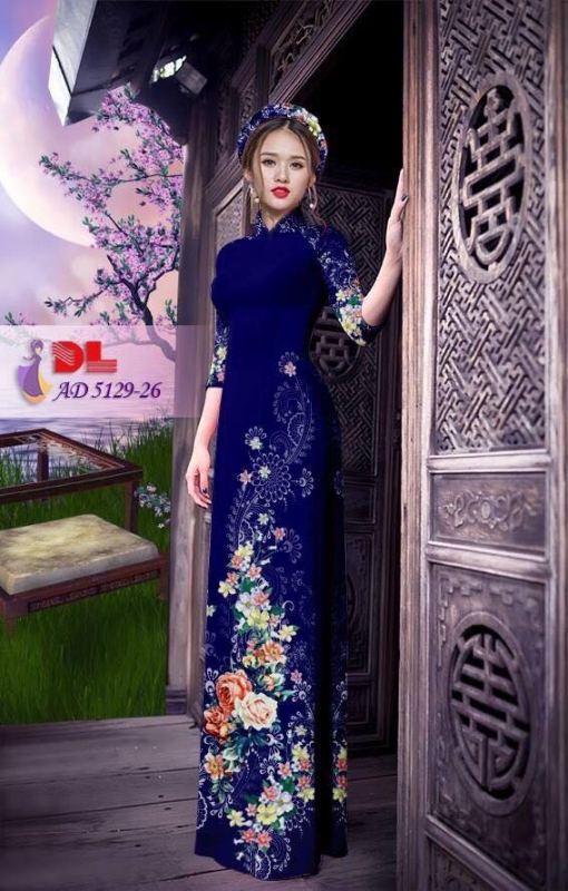 Vải áo dài hoa hồng dây